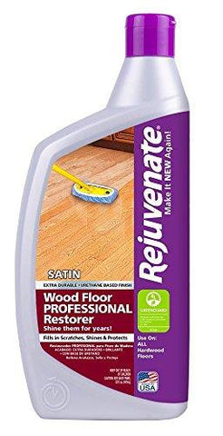 Rejuvenate Professional Wood Floor Restorer with Durable Satin Finish Non-Toxic Easy Mop On Application - 32 Ounces