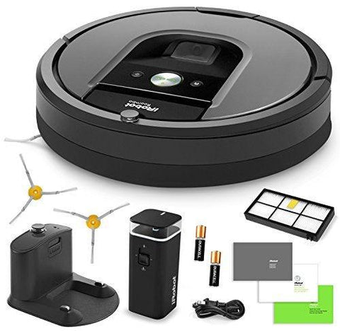iRobot Roomba 960 Vacuum Cleaning Robot + Dual Mode Virtual Wall Barrier (Batteries) + Extra High Efficiency Filter + Extra Sidebrush + More