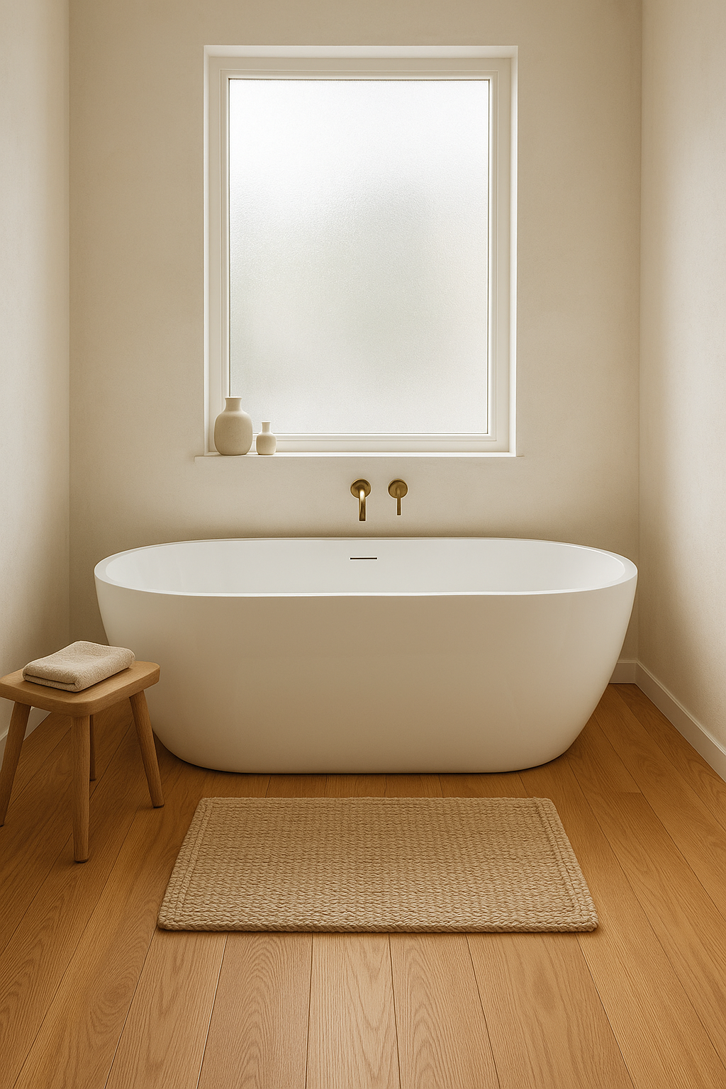 Hardwood floors in the bathroom