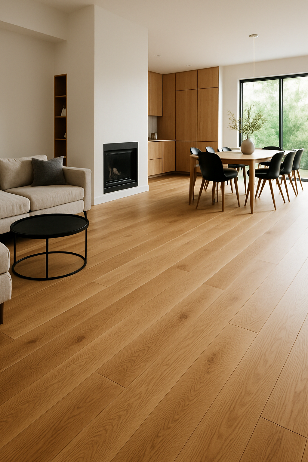 floating Hardwood Floor in the living room