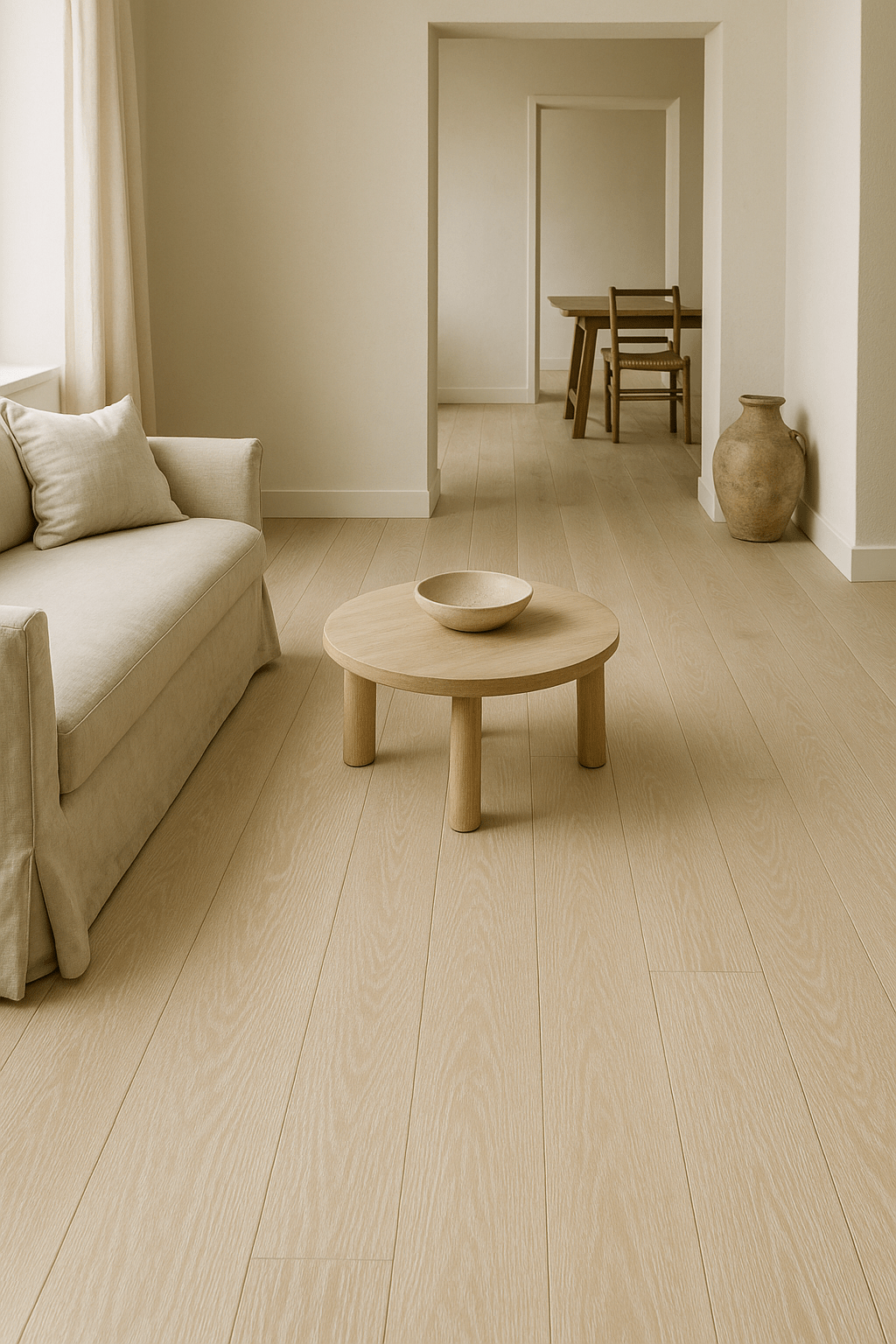Textured Hardwood floor in the living room