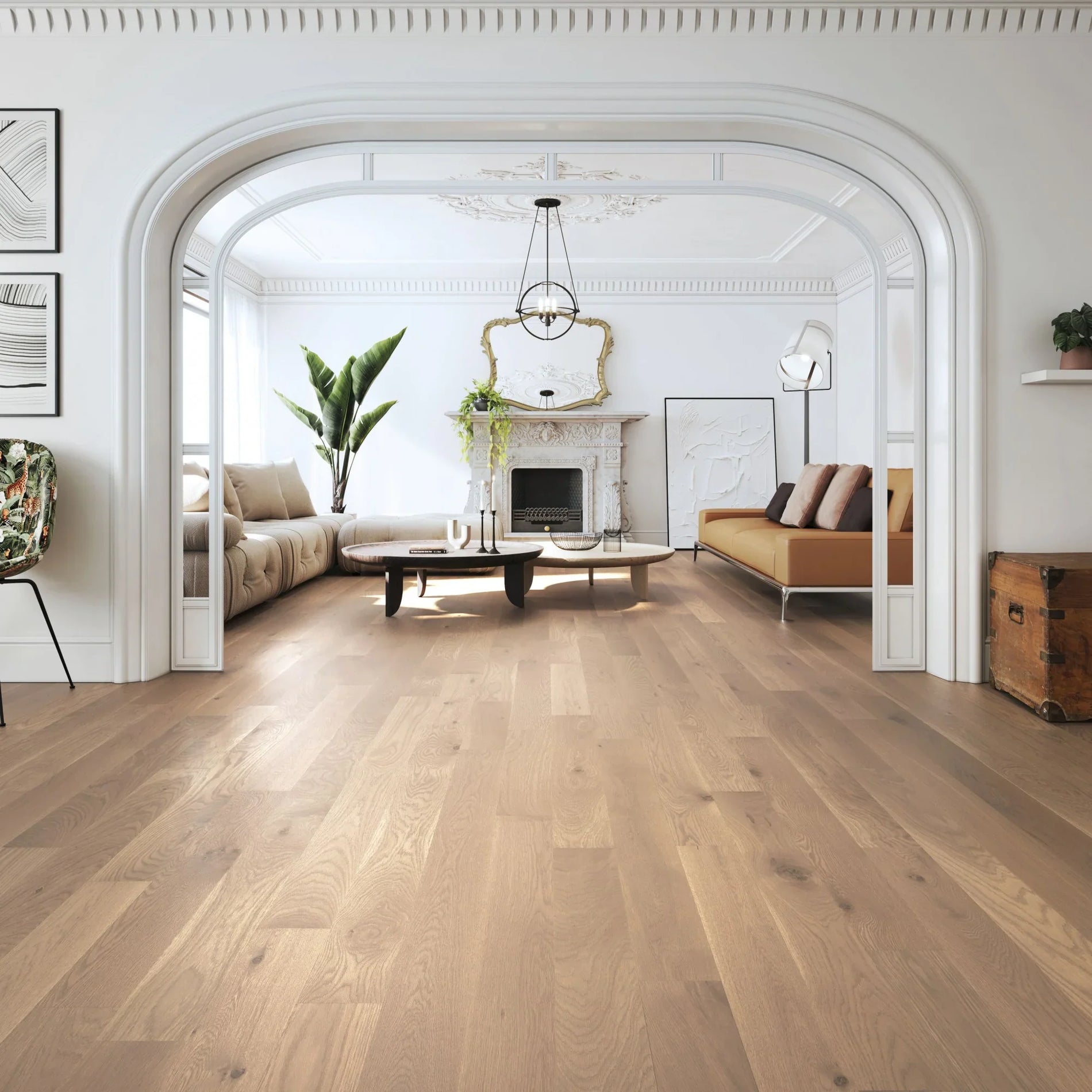 DIY Hardwood Flooring in living room