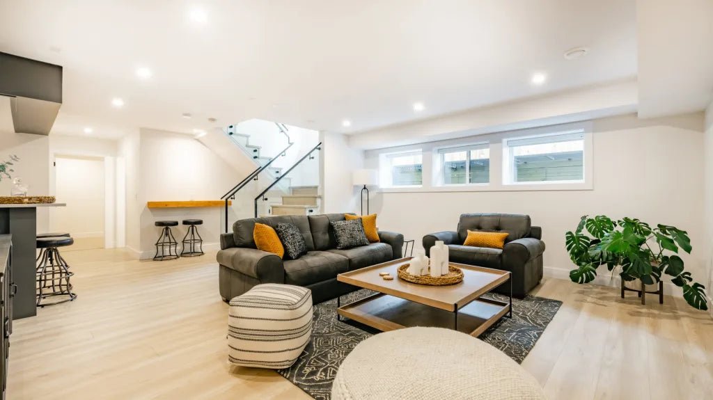 hardwood floor over concrete basement