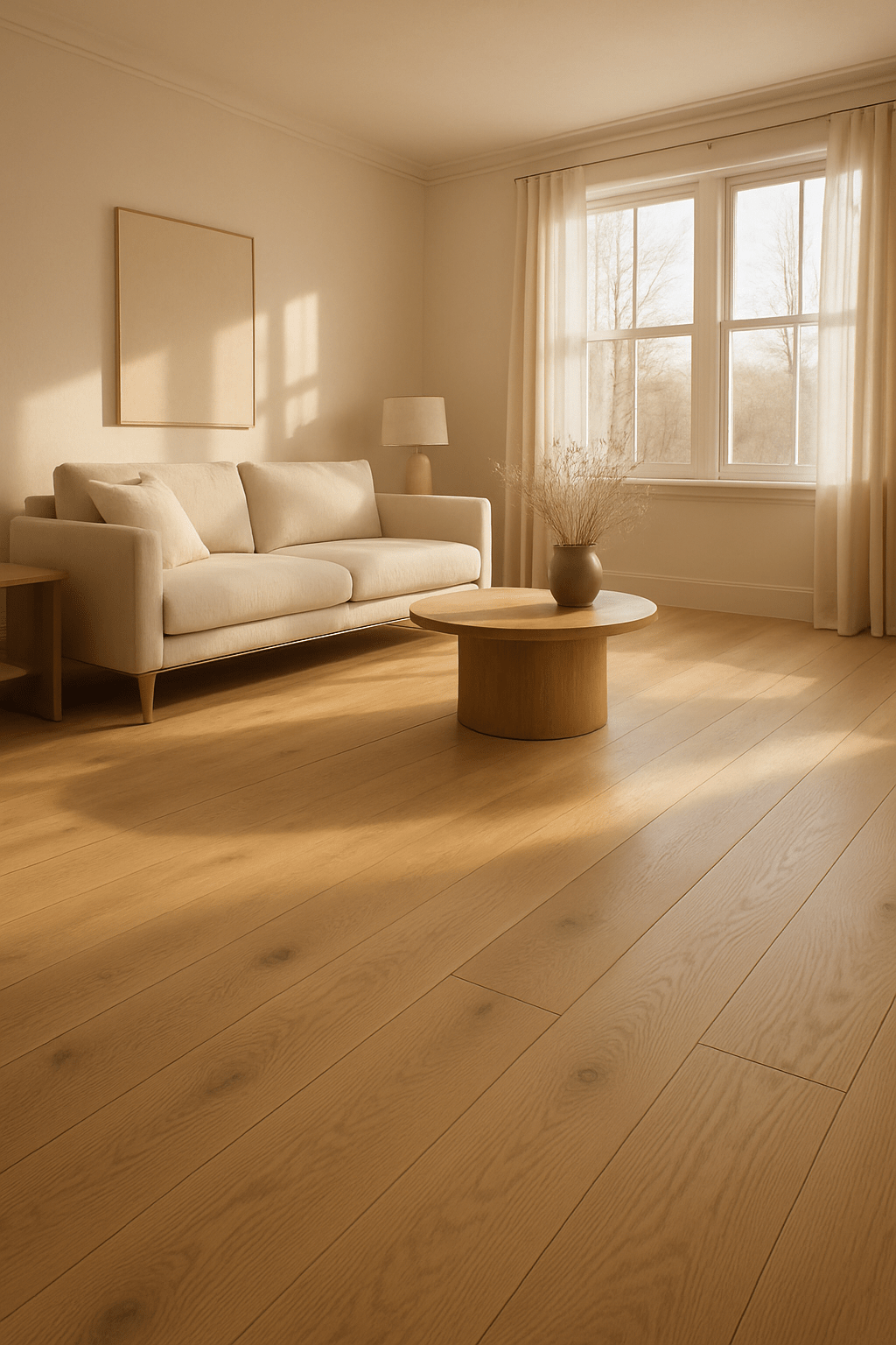 light living room with hardwood flooring
