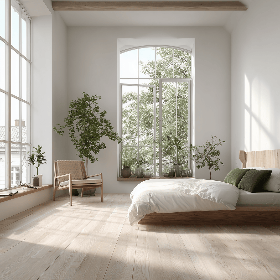solid Hardwood flooring in bedroom