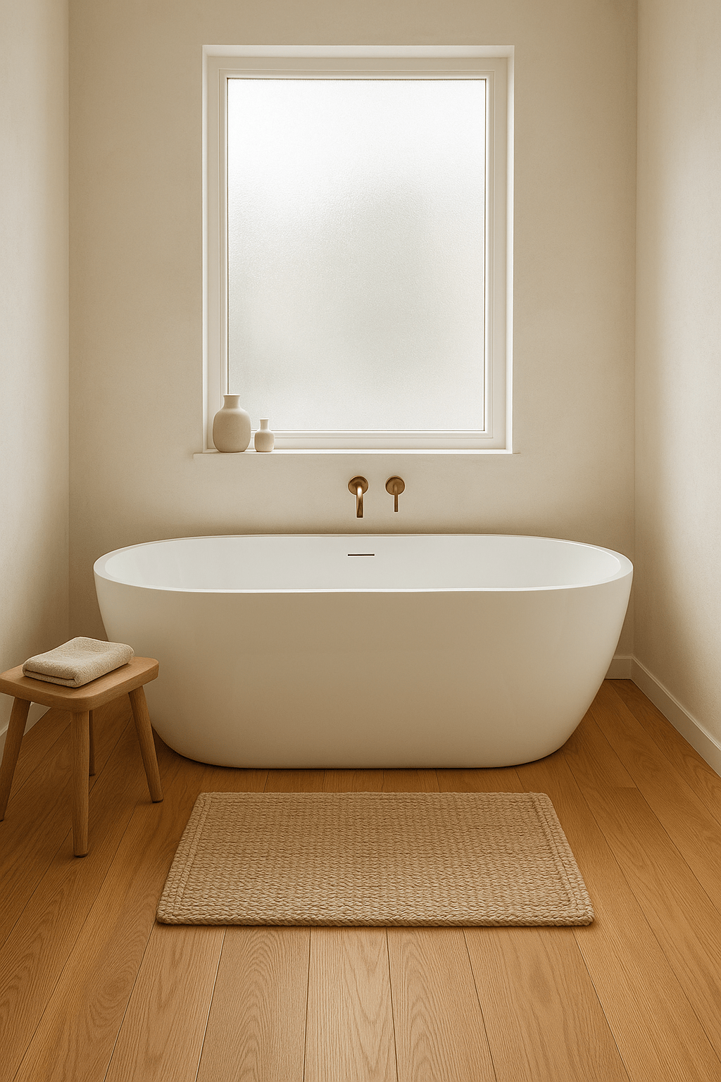 Hardwood floors in the bathroom