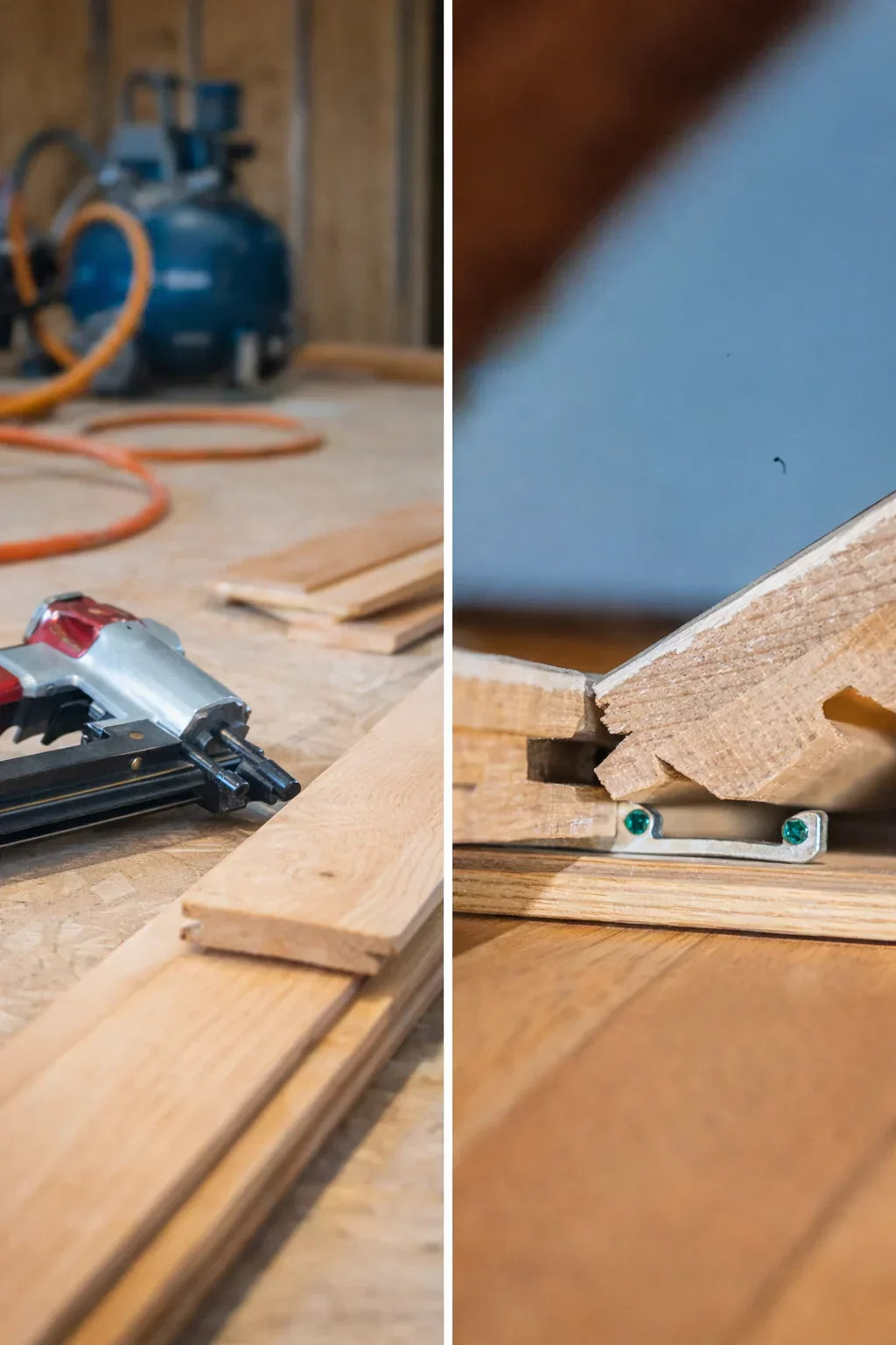 hardwood floor nailer vs. floating hardwood floor