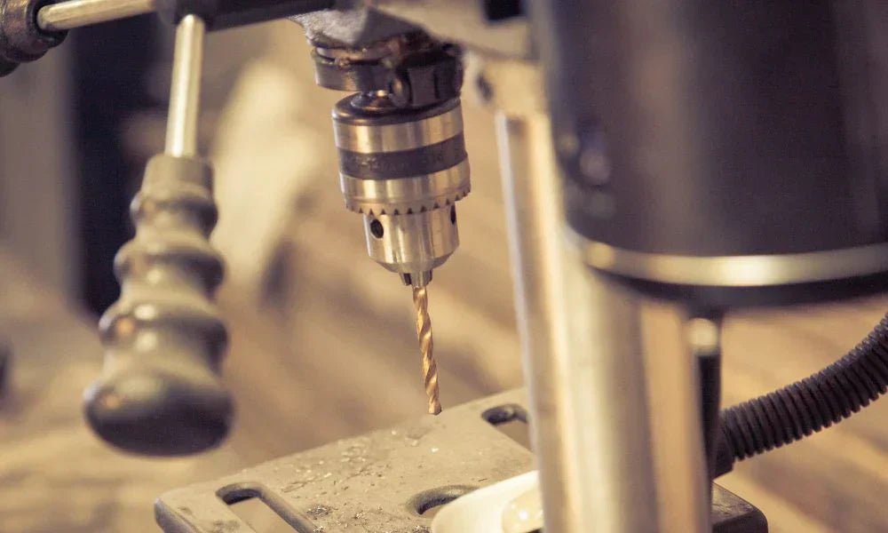 Drill press for hardwood flooring