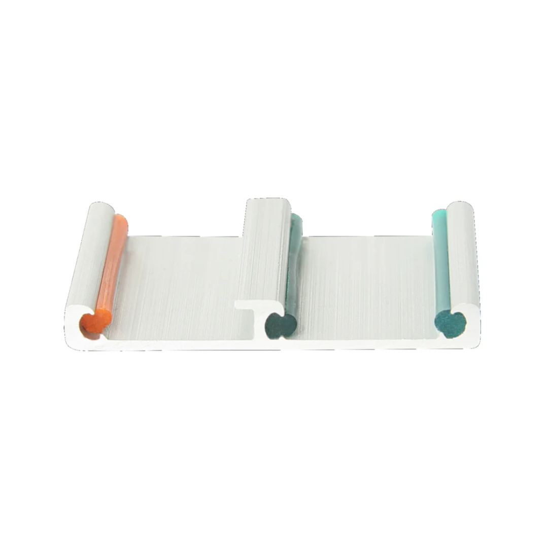 Aluminum Easiklip flooring clip system with silicone rubber inserts for expansion and contraction control in hardwood floor installations.