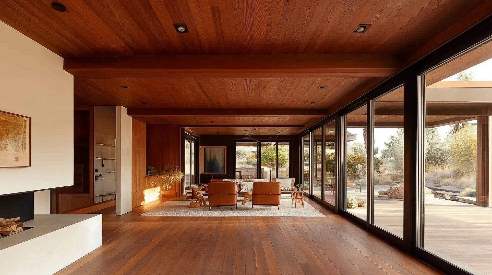 Easiklip solid white oak hardwood in a California mid-century inspired interior