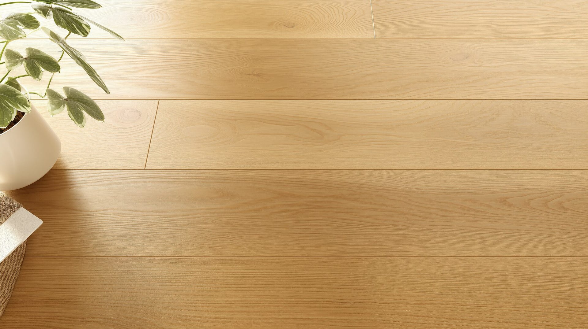 Easiklip solid white oak hardwood floor in a modern minimalist living room