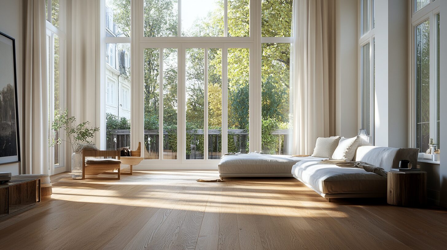 Easiklip Scandinavian bright oak hardwood floor with soft daylight