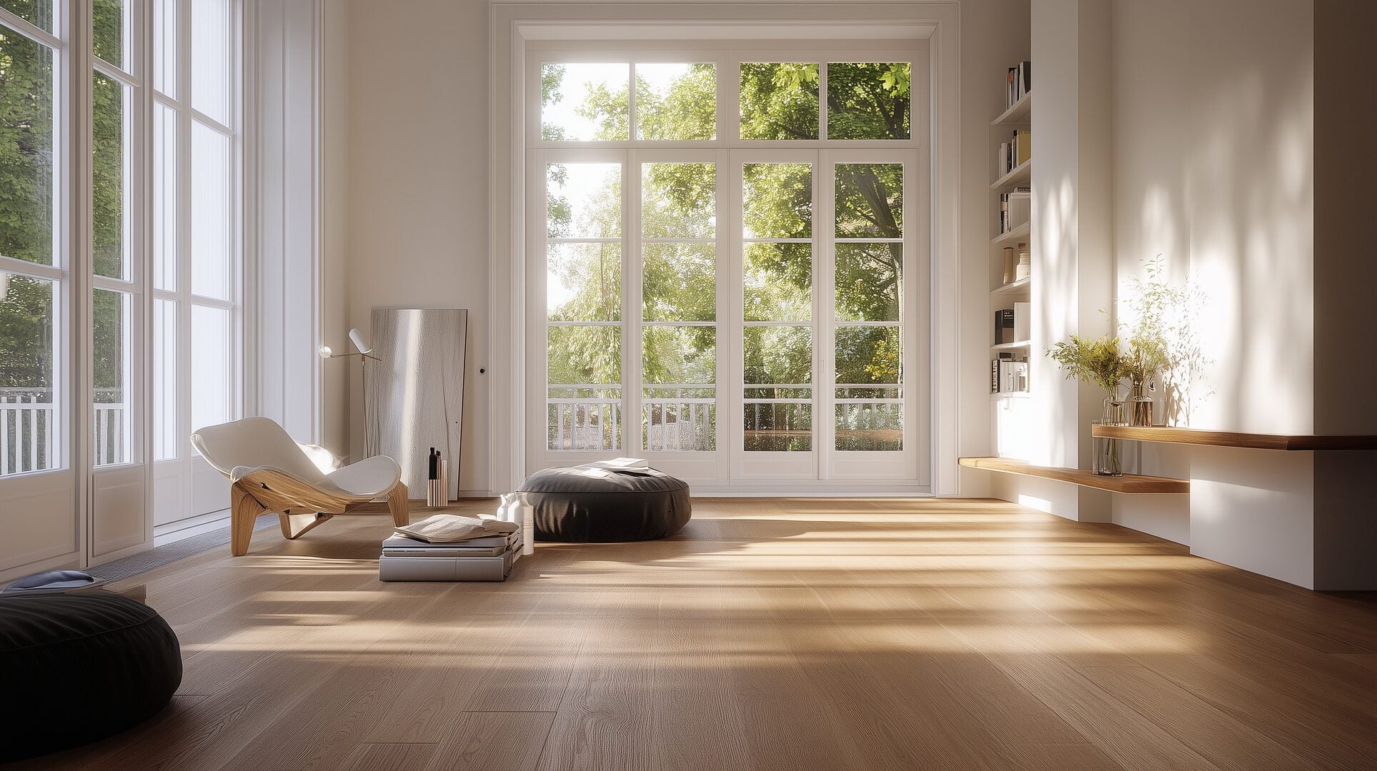 Easiklip bright Scandinavian oak solid hardwood floor with clean minimal styling