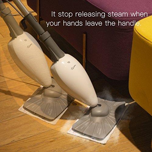 Light 'n' Easy Multi-functional Steam Mop Steamer for Cleaning Hardwood Floor Cleaner for Tile Grout Laminate Ceramic, 7688ANW, White