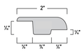 Offset T-Moulding - 9/16" in. Thick x 2 in. Wide x 96 in. Length - Easiklip Floors — offset T-molding — profile view