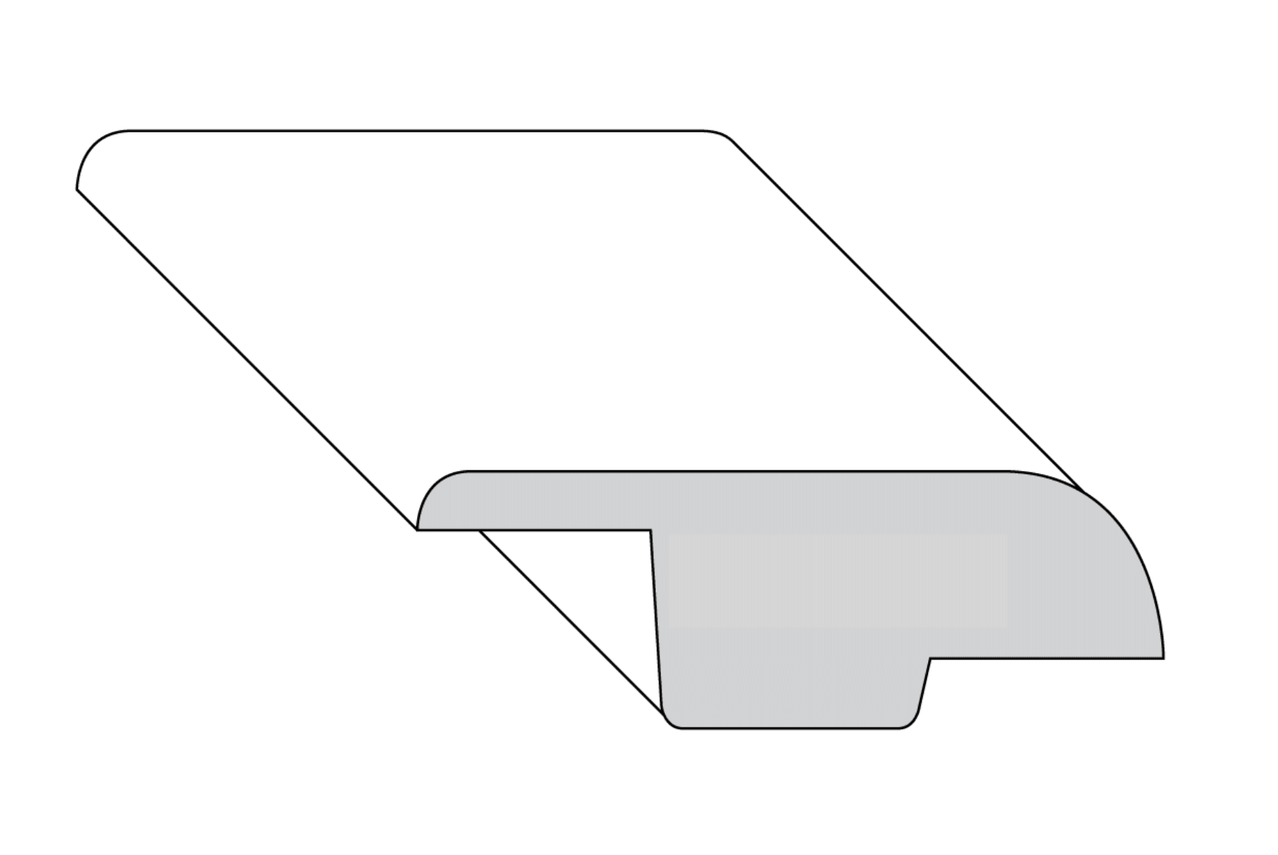 Offset T-Moulding - 9/16" in. Thick x 2 in. Wide x 96 in. Length - Easiklip Floors