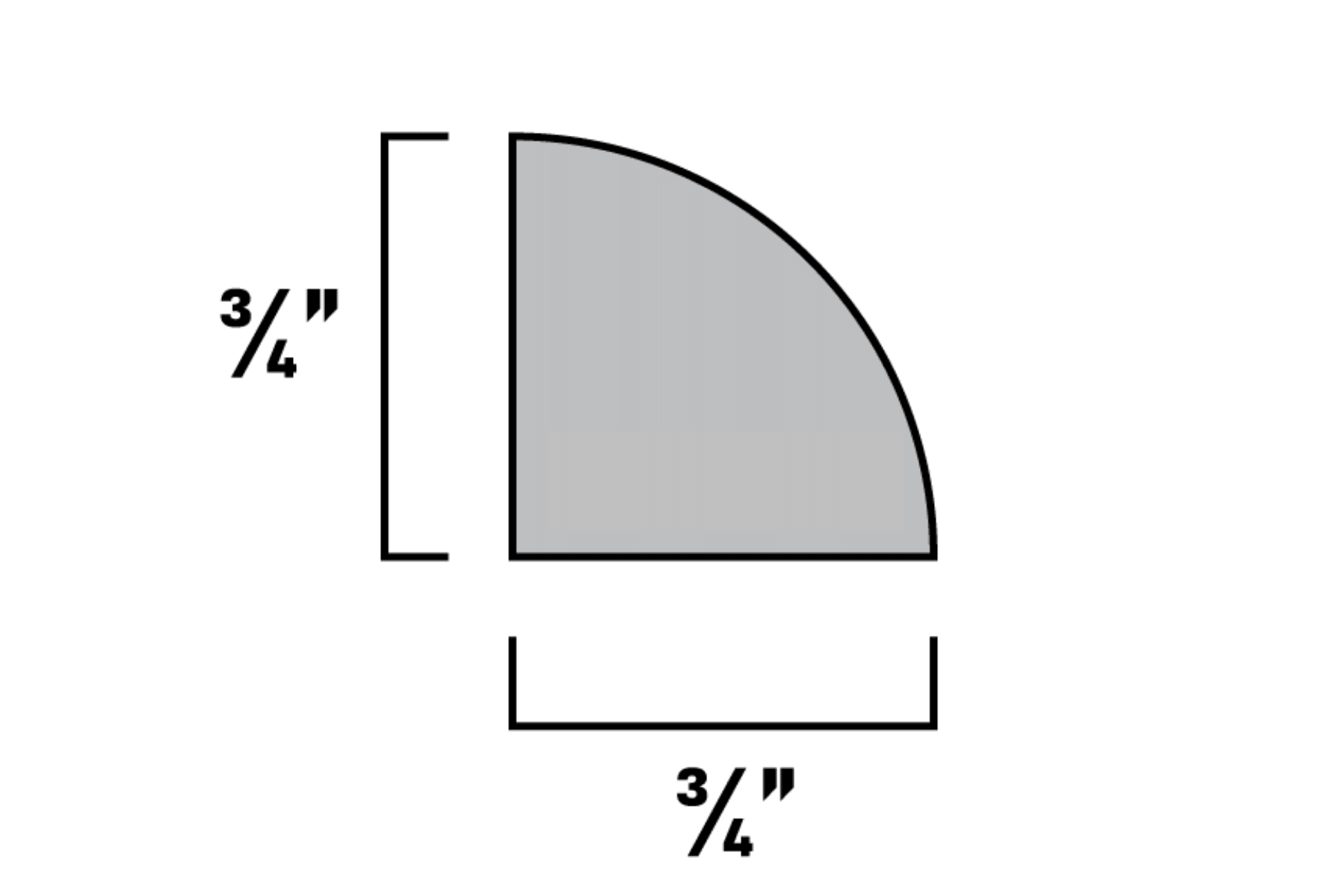 Quarter Round Molding - 3/4" in. Thick x 3/4" in. Wide x 96" in. Length - Easiklip Floors