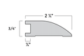 Flush Reducer Molding - 3/4" in. Thick x 2 1/4" in. Wide x 96" in. Length - Easiklip Floors