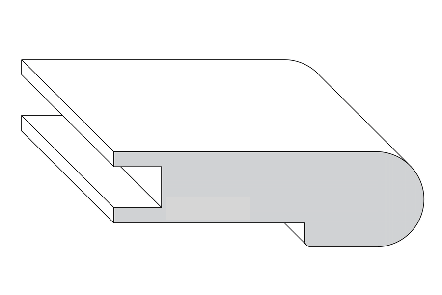 Stair Nose Molding - 3/4" in. Thick x 3 1/4" in. Wide x 96 in. Length - Easiklip Floors — front profile