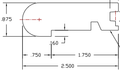 Stair Nose Molding - White Oak, .875 in. Thick x 2.5 in. Wide x 78 in. Length - Easiklip — installation cross-section diagram