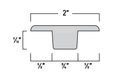 T-Moulding - 9/16" in. Thick x 2 in. Wide x 96 in. Length - Easiklip Floors — T-molding — profile view